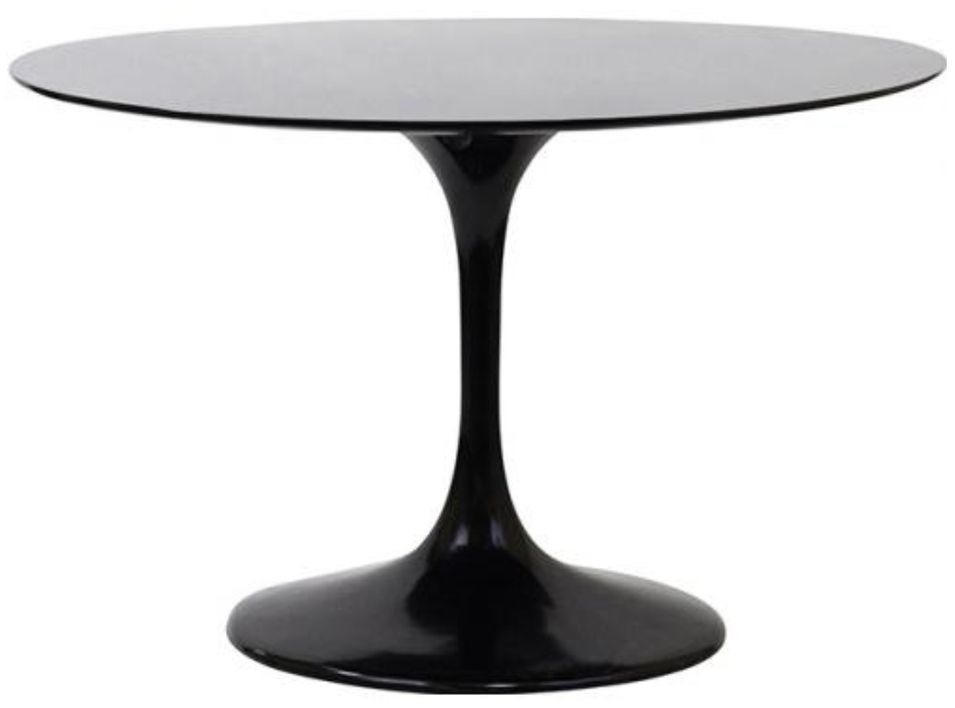 Table ronde en bois et métal brillant TULIPA - Ø60 à Ø120 cm - Photo n°1