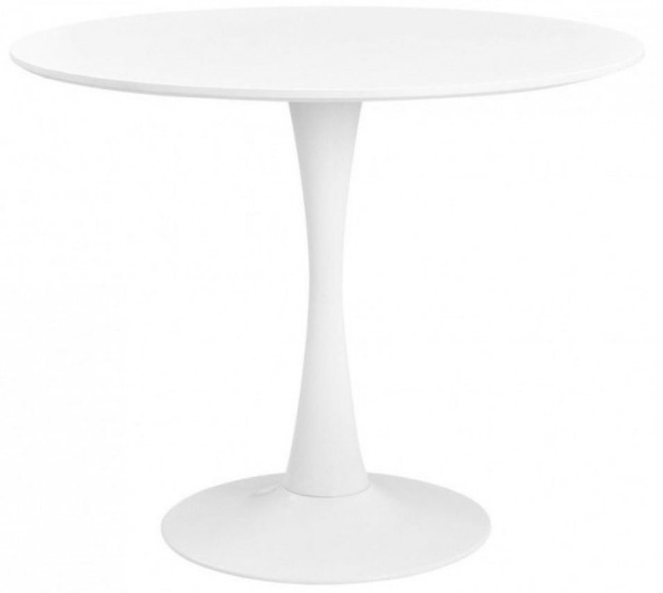 Table ronde en bois et métal brillant TULIPA - Ø60 à Ø120 cm - Photo n°1