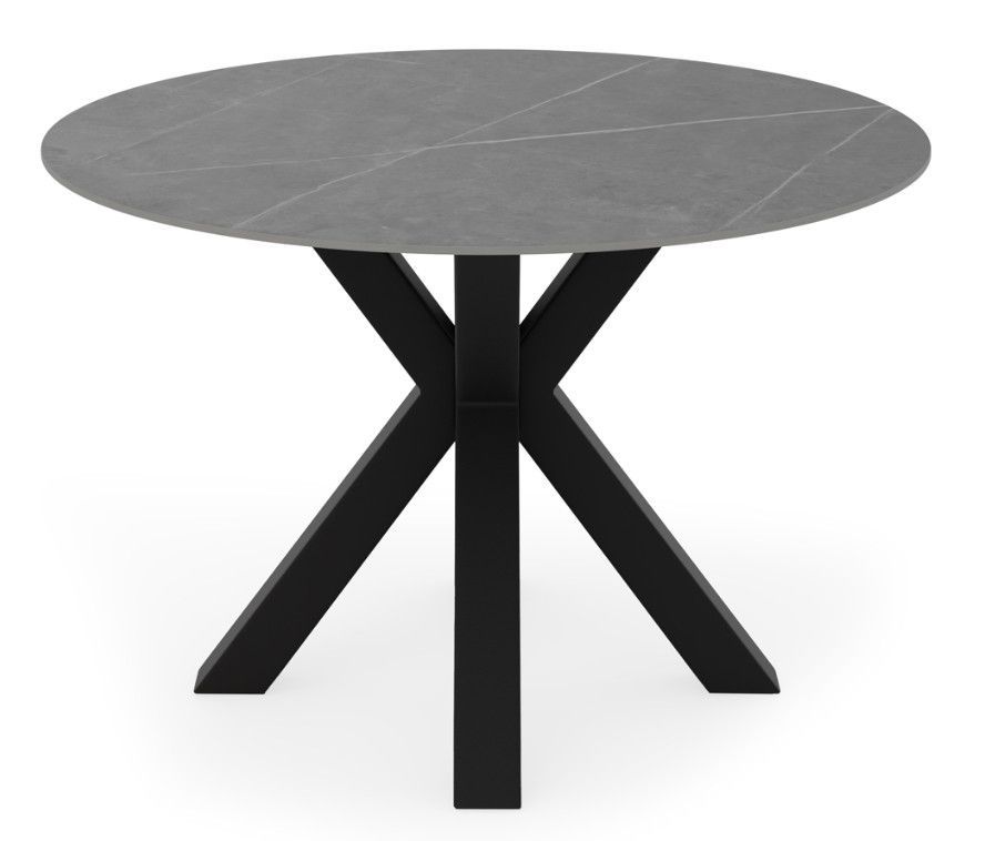 Table ronde en porcelaine et métal FOLA – Design minimaliste - Photo n°1