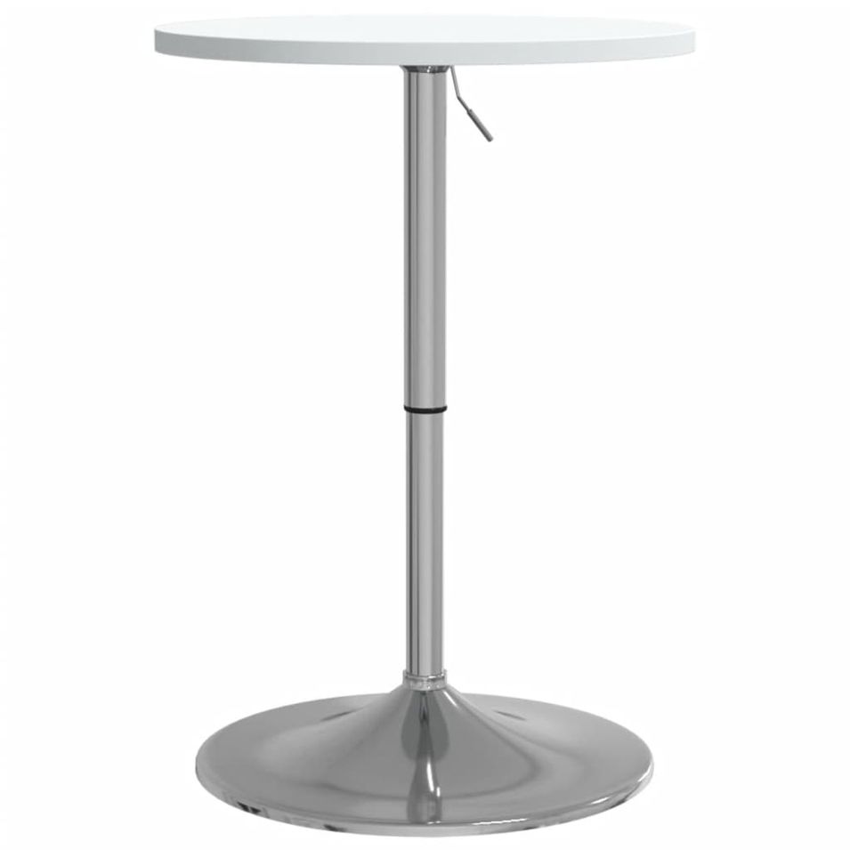 Table ronde haute réglable VALOK - Bois et acier chromé - Photo n°1