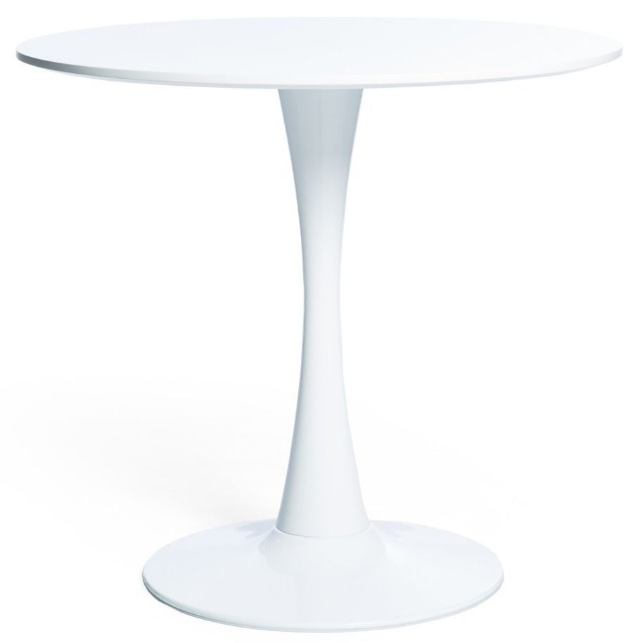 Table ronde laquée blanc BOSIKA - Photo n°1