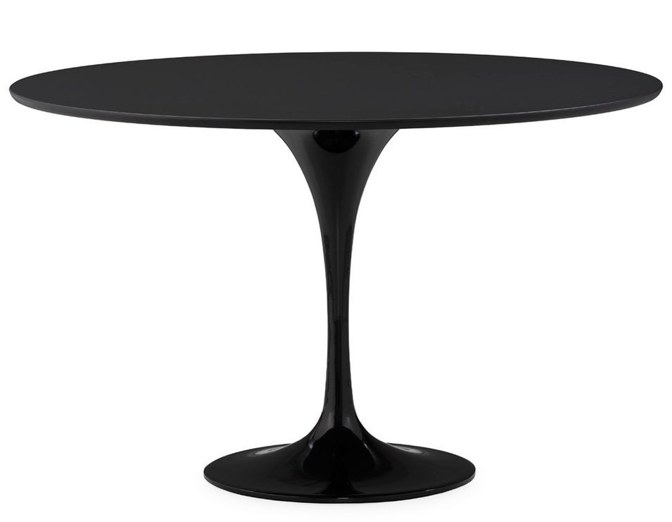 Table ronde LOUKA bois noir et pied en alu noir – Ø120 cm - Photo n°1