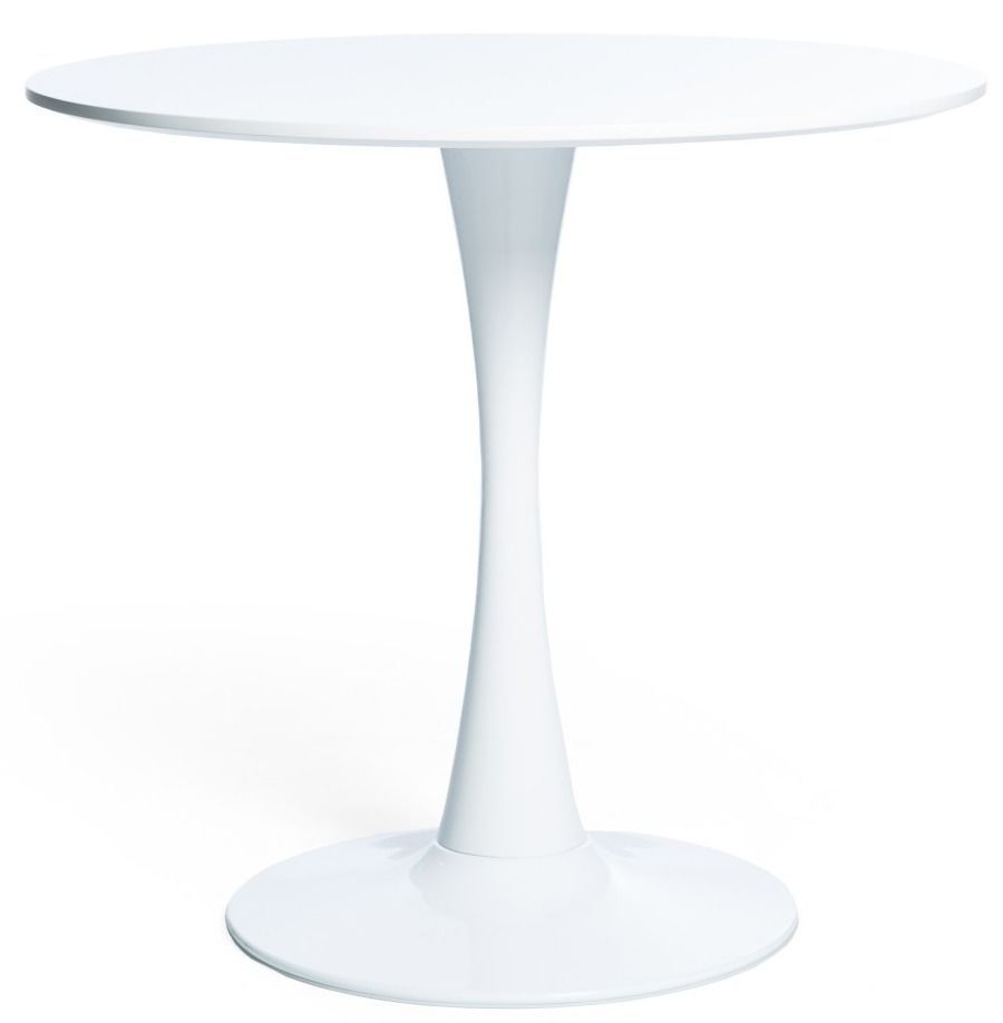 Table ronde laquée blanc BOSIKA - Ø80, Ø90 ou Ø100 - Photo n°1