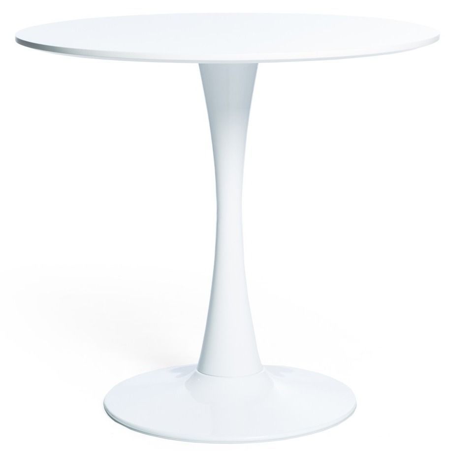 Table ronde laquée blanc BOSIKA - Ø80, Ø90 ou Ø100 - Photo n°1