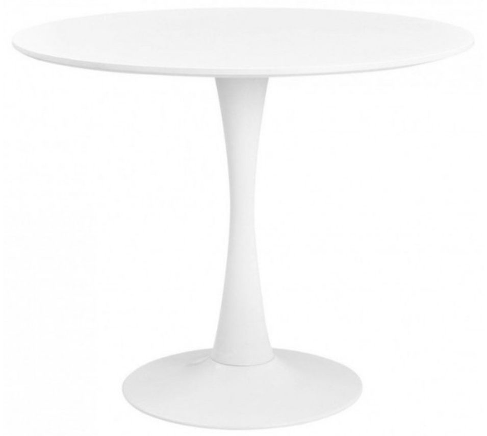 Table ronde Tulipa en bois et métal brillant - 6 tailles de Ø60 à Ø120 cm - Photo n°1