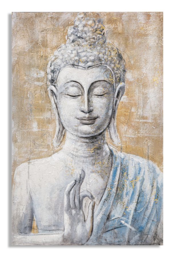Tableau mural fait main bouddha lumière -b- cm 80x3x120 - Photo n°1