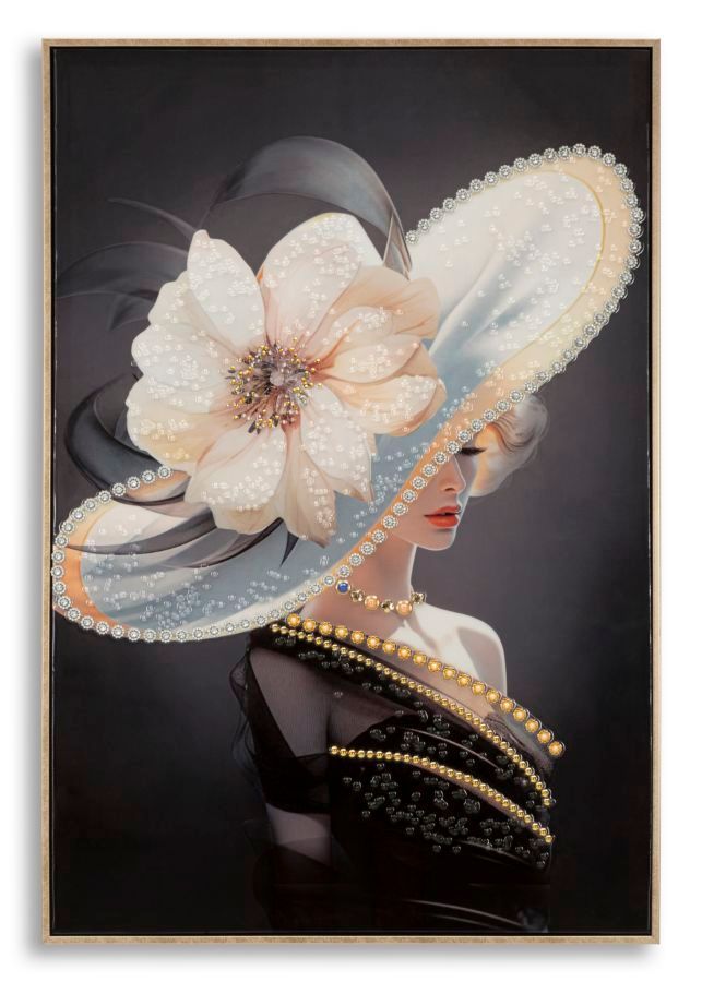 Tableau mural laqué avec cadre chapeau de vie -a- cm 62x4x92 - Photo n°1