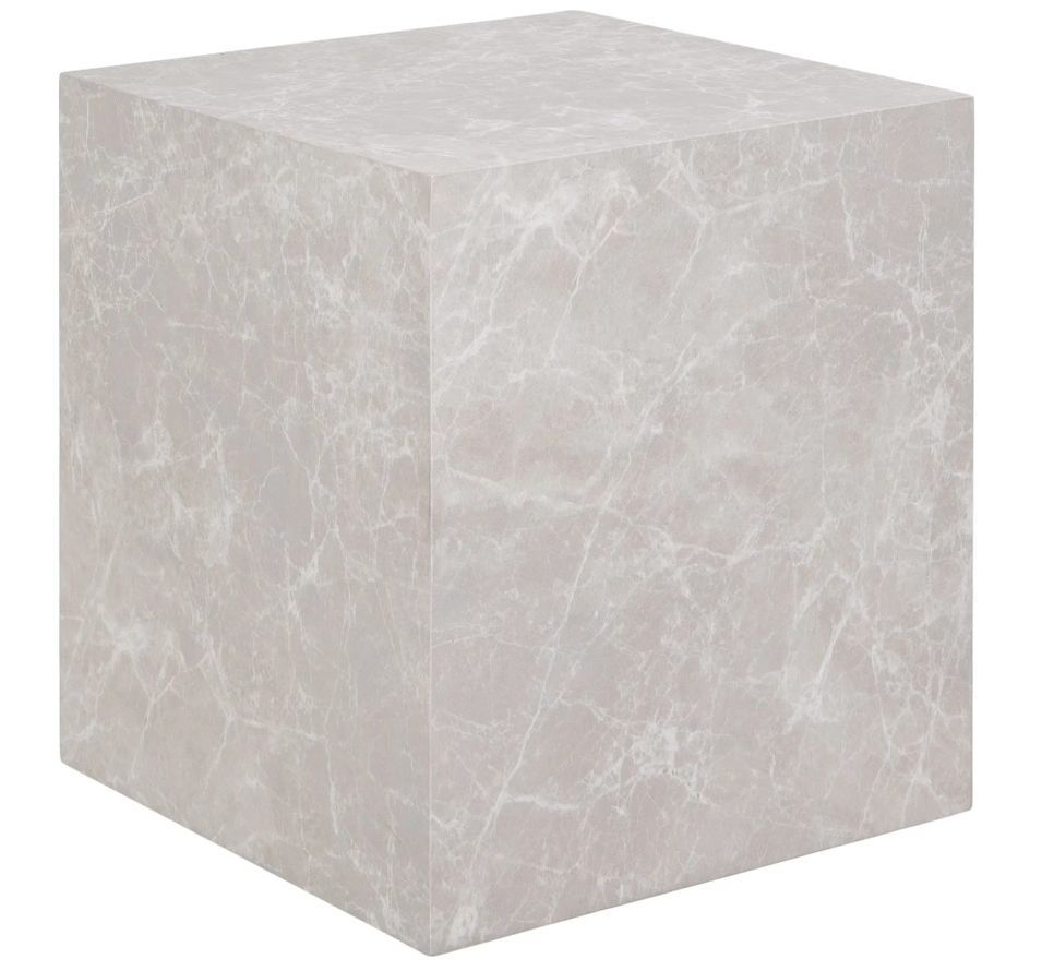 Tables basse carrée PRAGUE – Effet marbre beige - Photo n°1
