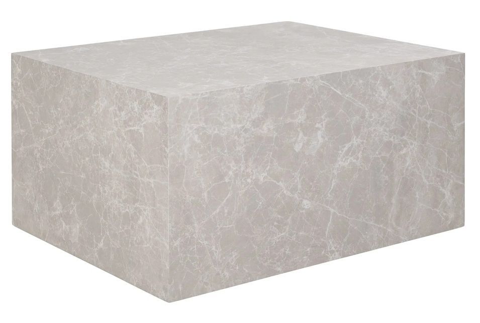 Tables basse rectangulaire PRAGUE – Effet marbre beige - Photo n°1