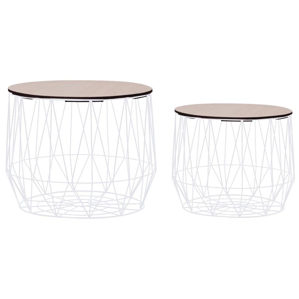 Tables basses 2 pcs Blanc - Photo n°1