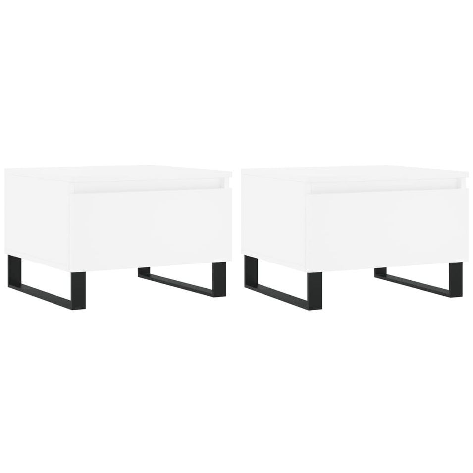 Tables basses 2 pcs blanc 50x46x35 cm bois d'ingénierie - Photo n°1