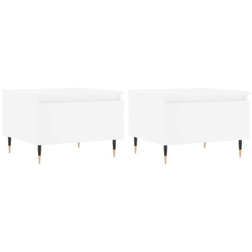 Tables basses 2 pcs blanc 50x46x35 cm bois d'ingénierie - Photo n°1