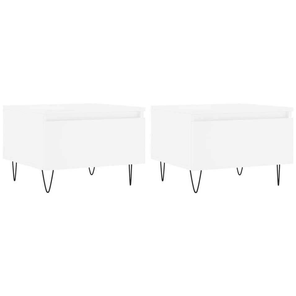 Tables basses 2 pcs blanc 50x46x35 cm bois d'ingénierie - Photo n°1