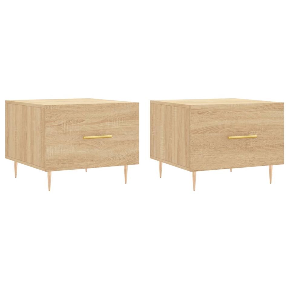Tables basses 2 pcs chêne sonoma 50x50x40 cm bois d'ingénierie - Photo n°1