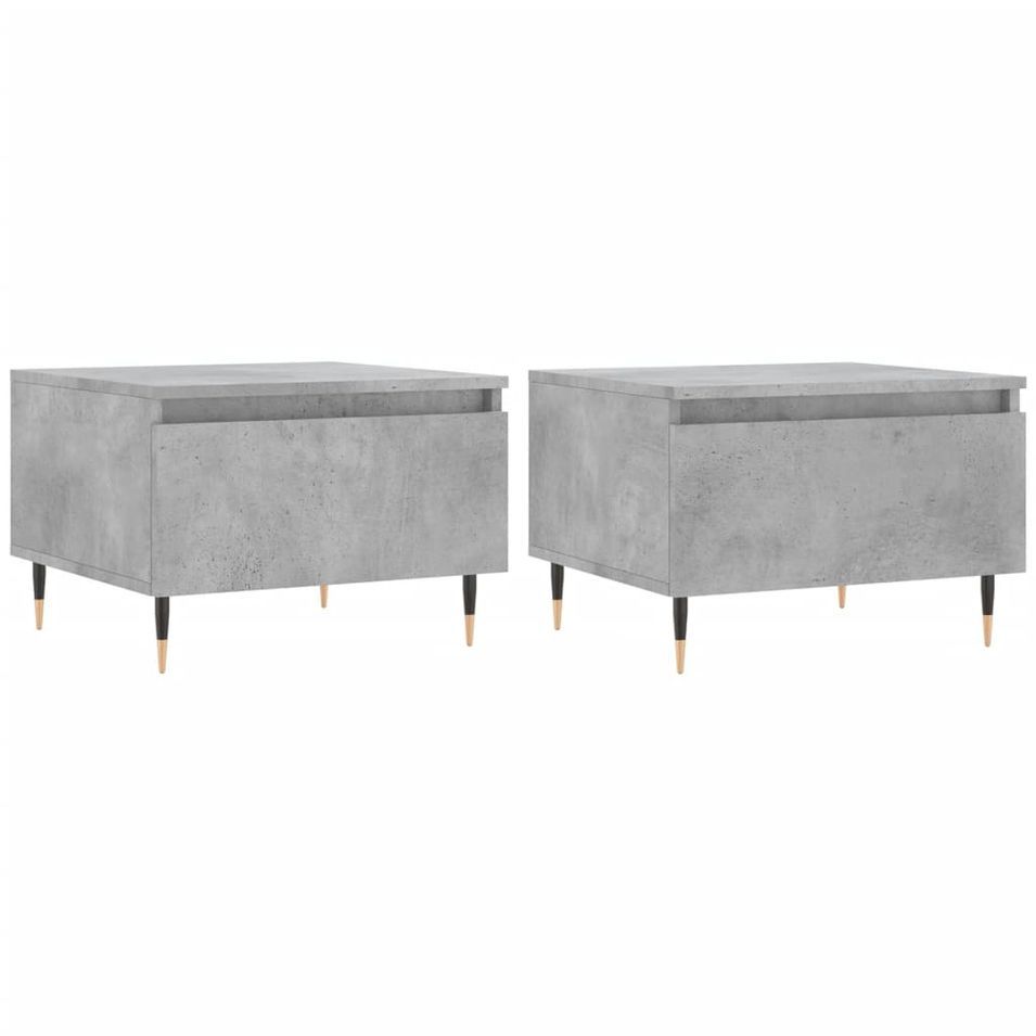 Tables basses 2 pcs gris béton 50x46x35 cm bois d'ingénierie - Photo n°1