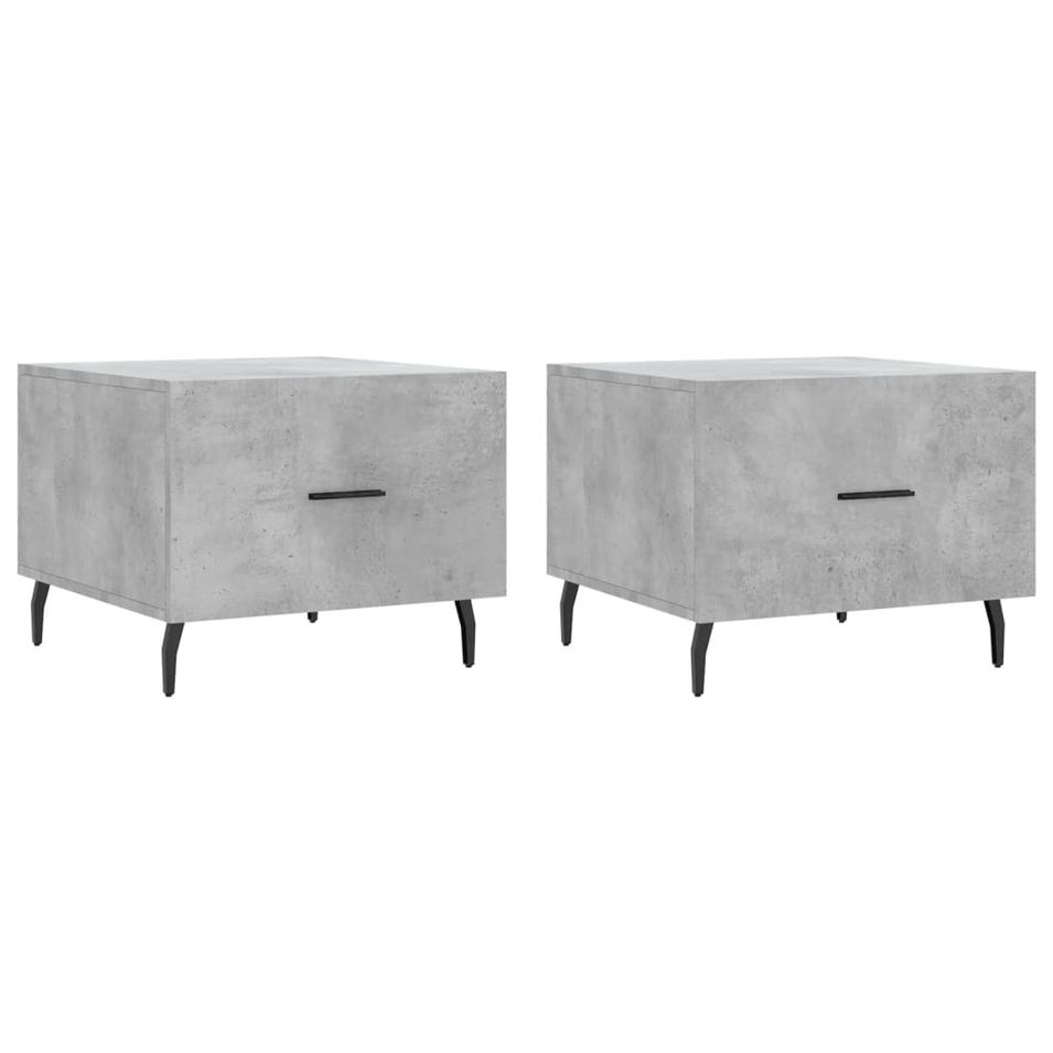 Tables basses 2 pcs gris béton 50x50x40 cm bois d'ingénierie - Photo n°1