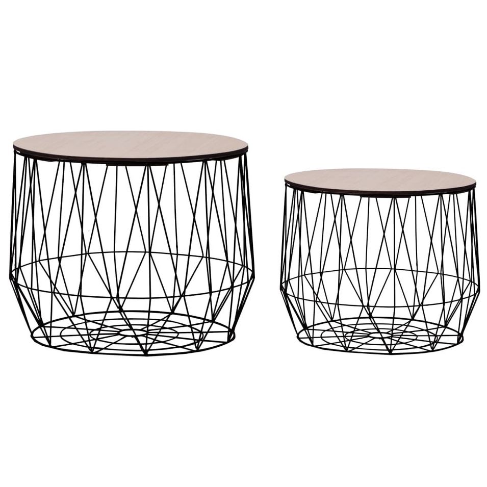 Tables basses 2 pcs Noir - Photo n°1