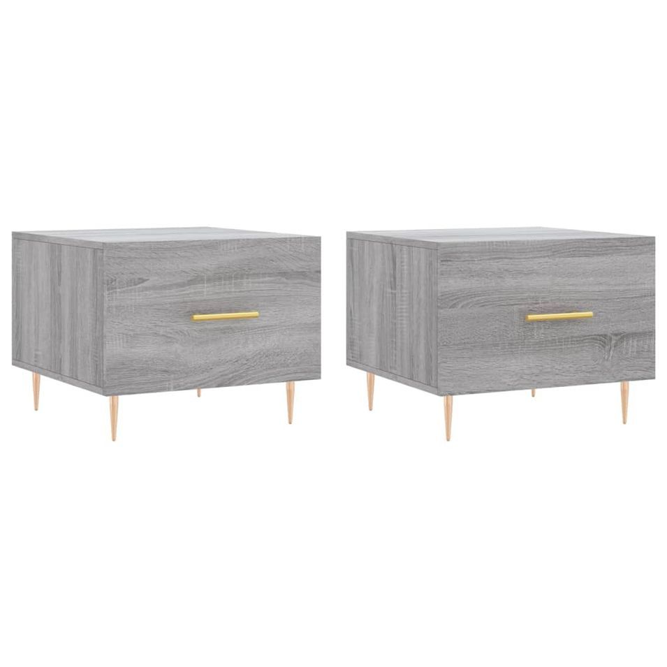 Tables basses 2 pcs sonoma gris 50x50x40 cm bois d'ingénierie - Photo n°1