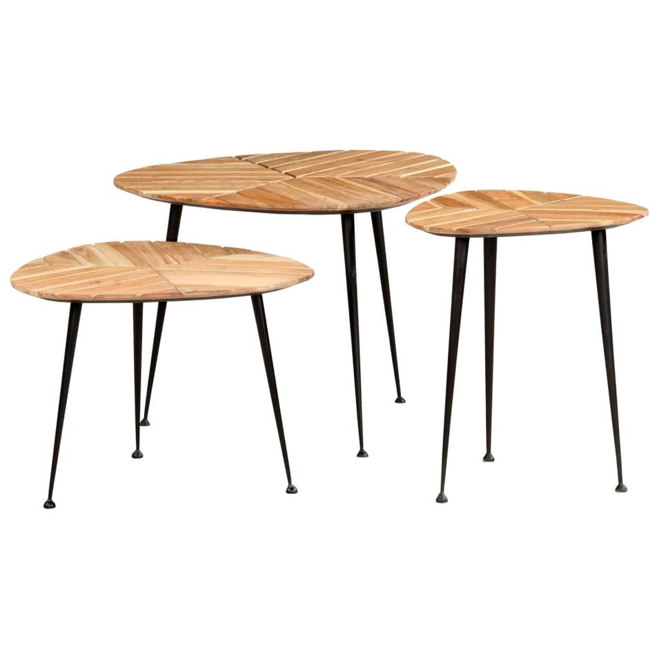Tables basses 3 pcs Bois d'acacia massif - Photo n°1