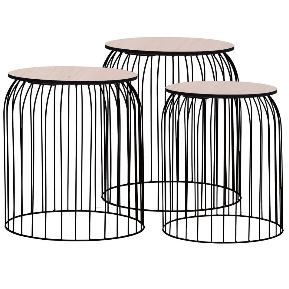 Tables basses 3 pcs Noir - Photo n°1