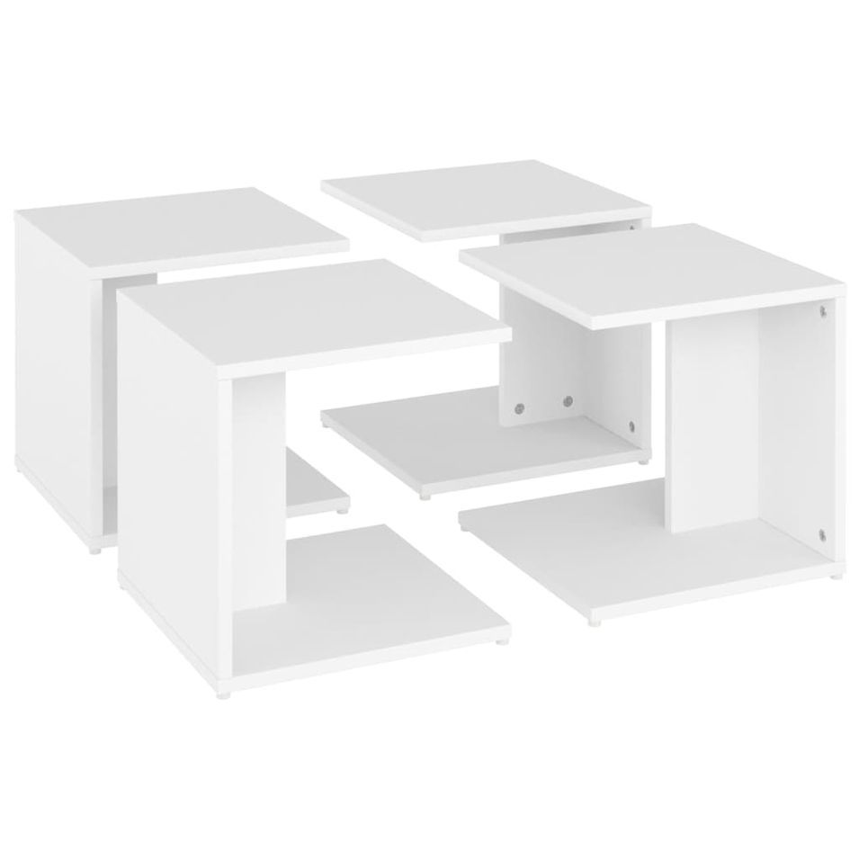 Tables basses 4 pcs Blanc 33x33x33 cm - Photo n°1