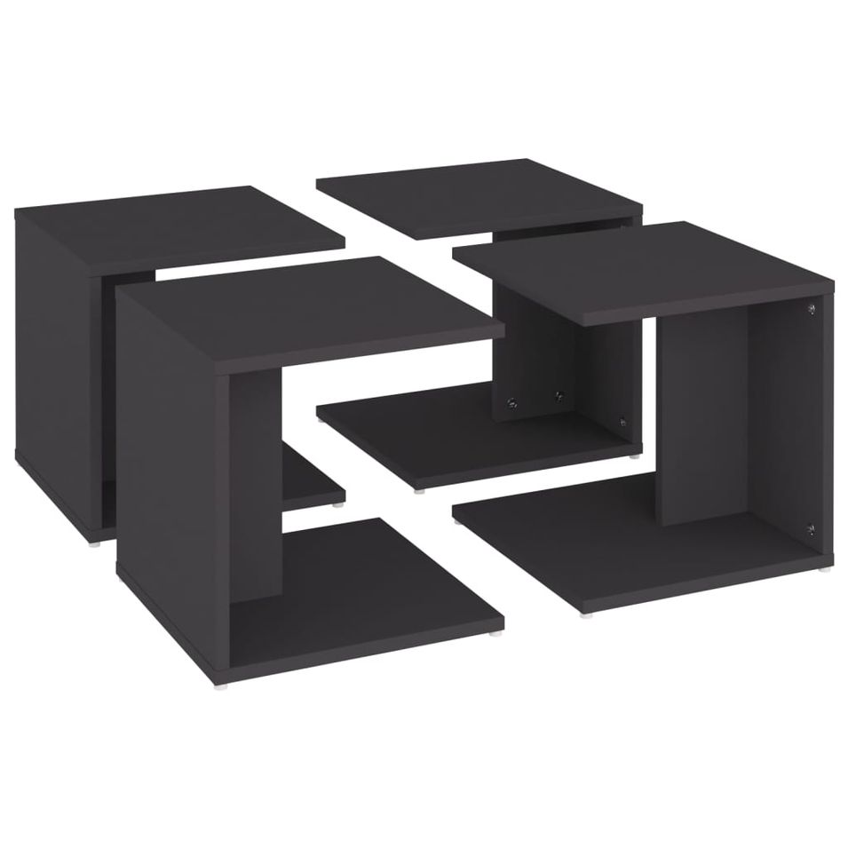 Tables basses 4 pcs Gris 33x33x33 cm - Photo n°1