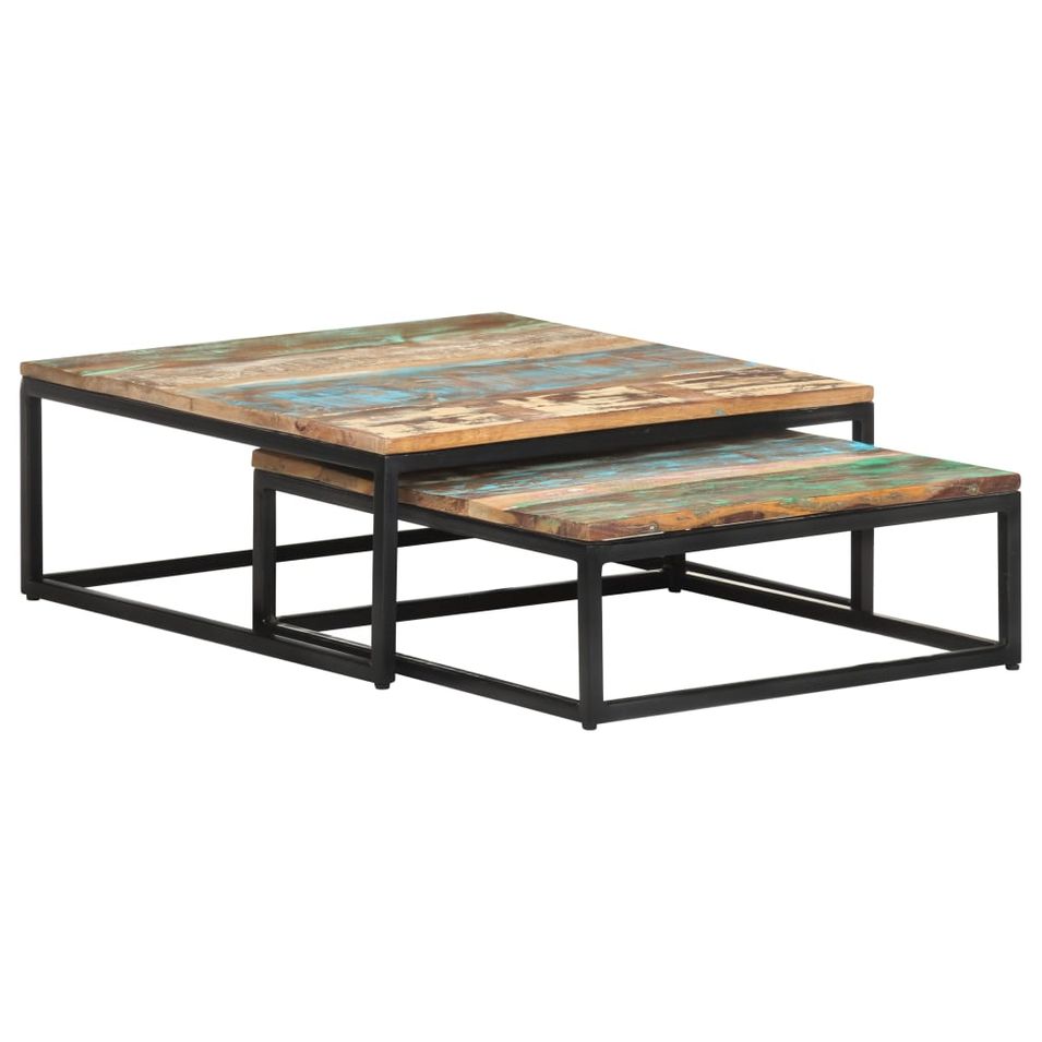 Tables basses gigognes 2 pcs Bois de récupération massif - Photo n°1