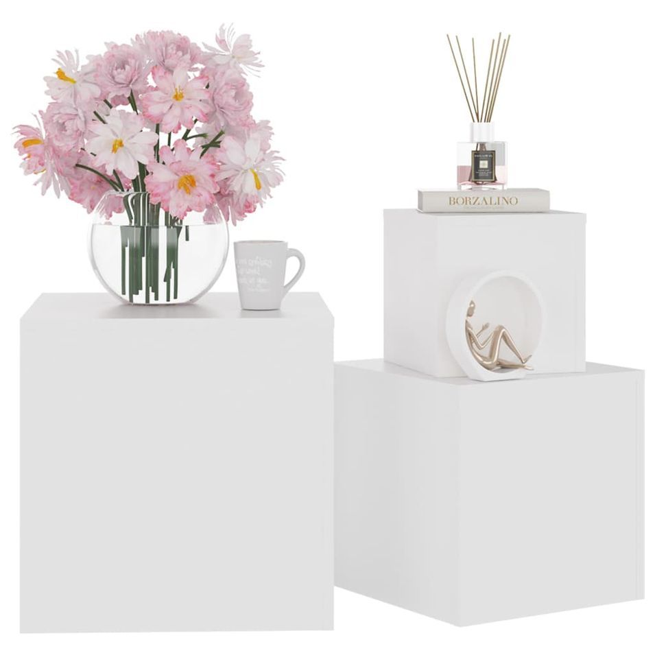 Tables d'appoint 3 pcs Blanc - Photo n°1