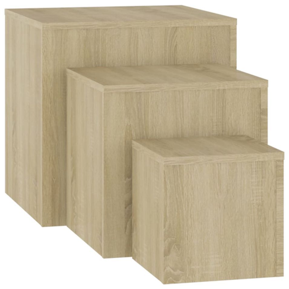 Tables d'appoint 3 pcs Chêne Sonoma - Photo n°1