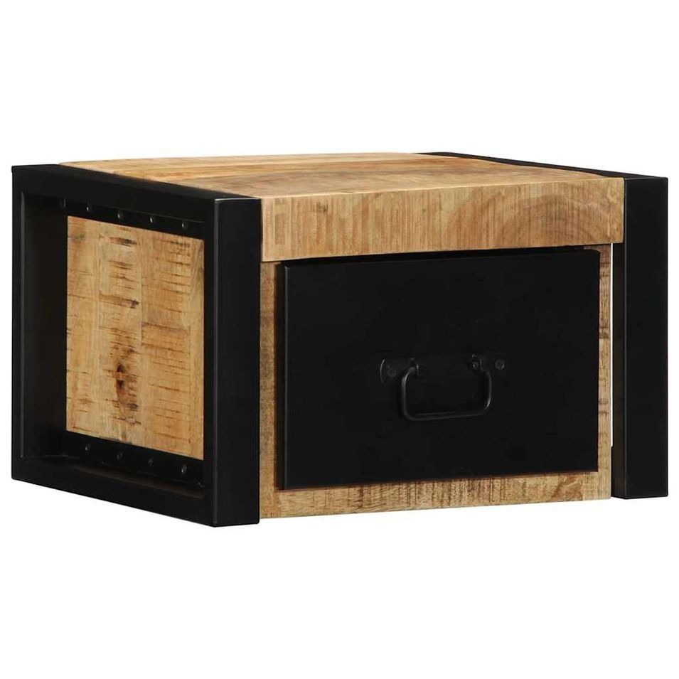 Tables de chevet 2 pcs 40x35x25 cm bois de manguier massif brut - Photo n°1