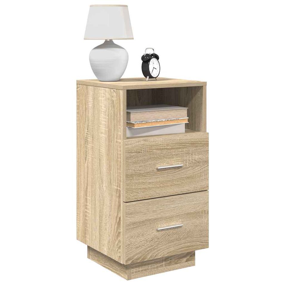 Tables de chevet 2 pcs avec 2 tiroirs chêne sonoma 36x36x68 cm - Photo n°1
