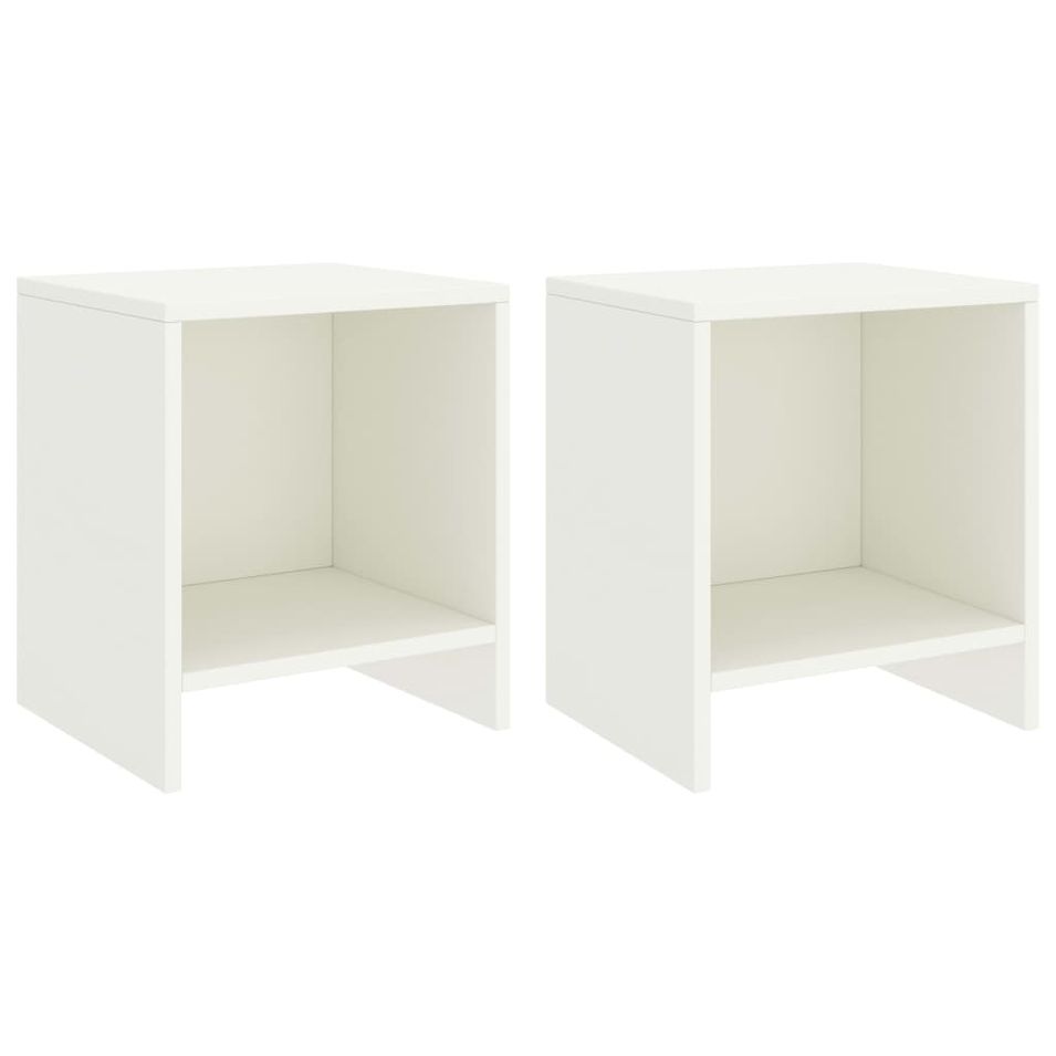 Tables de chevet 2 pcs Blanc 35x30x40 cm Bois de pin massif - Photo n°1