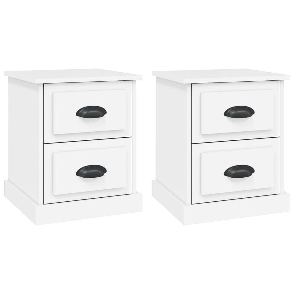 Tables de chevet 2 pcs blanc 39x39x47,5 cm bois d'ingénierie - Photo n°1