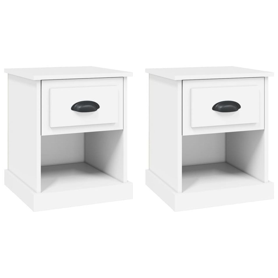 Tables de chevet 2 pcs blanc 39x39x47,5 cm bois d'ingénierie - Photo n°1