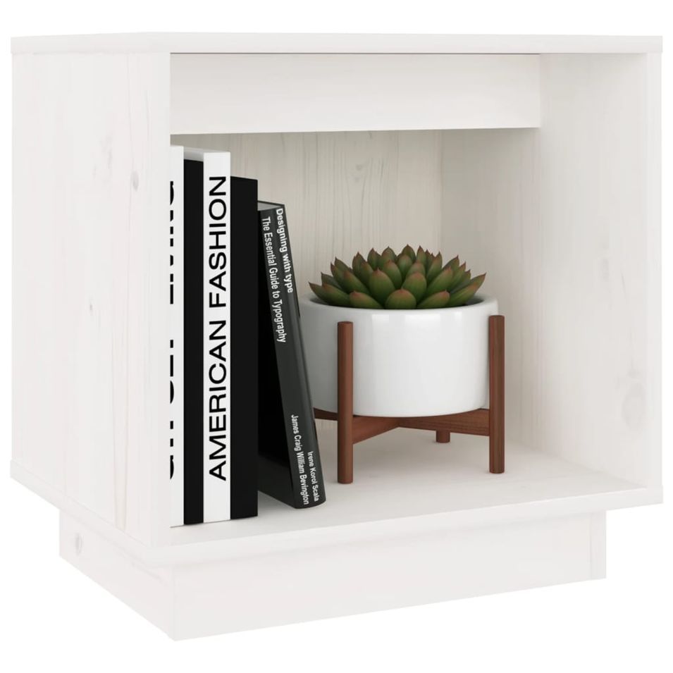 Tables de chevet 2 pcs Blanc 40x30x40 cm Bois de pin solide - Photo n°1