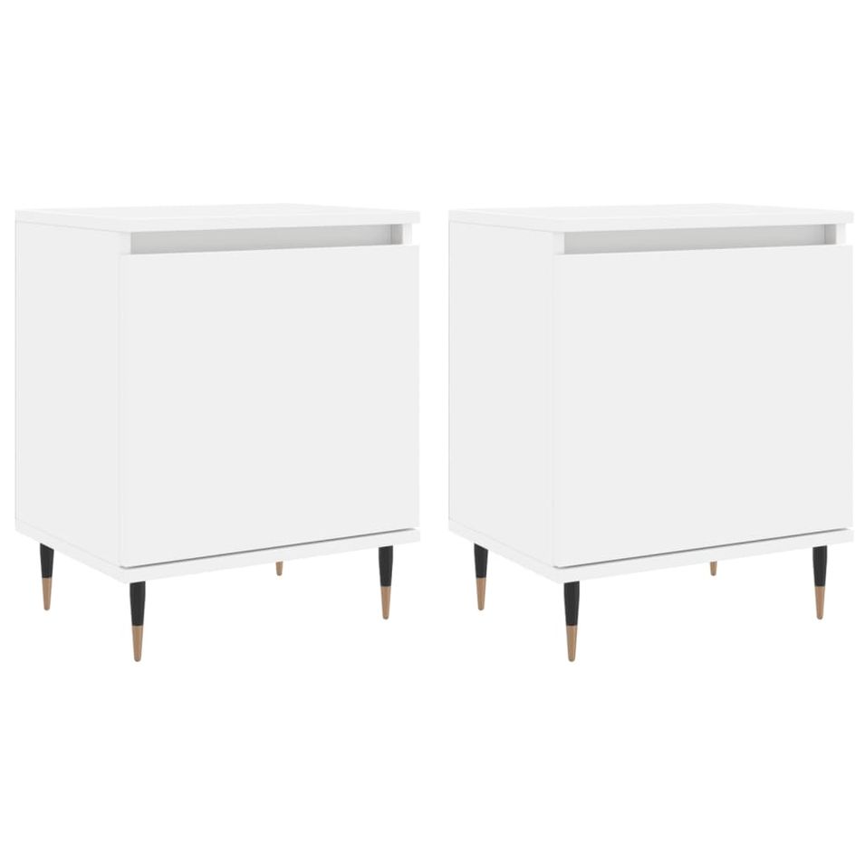 Tables de chevet 2 pcs blanc 40x30x50 cm bois d'ingénierie - Photo n°1