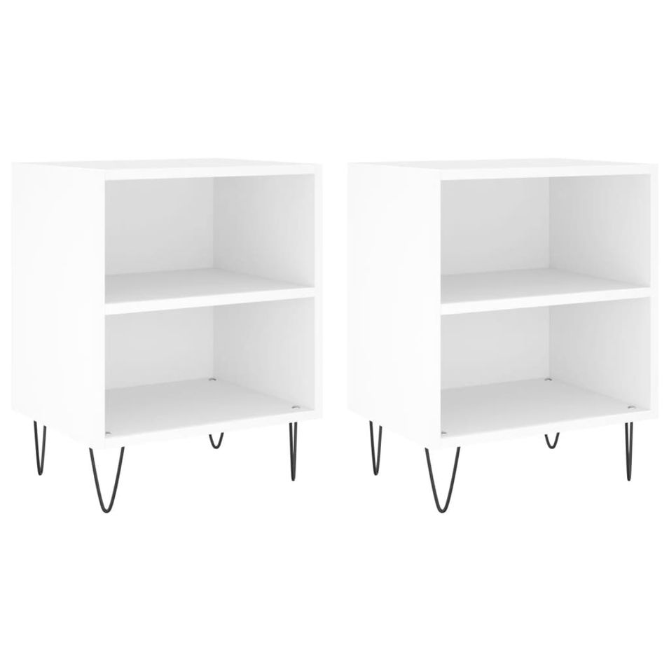 Tables de chevet 2 pcs blanc 40x30x50 cm bois d'ingénierie - Photo n°1