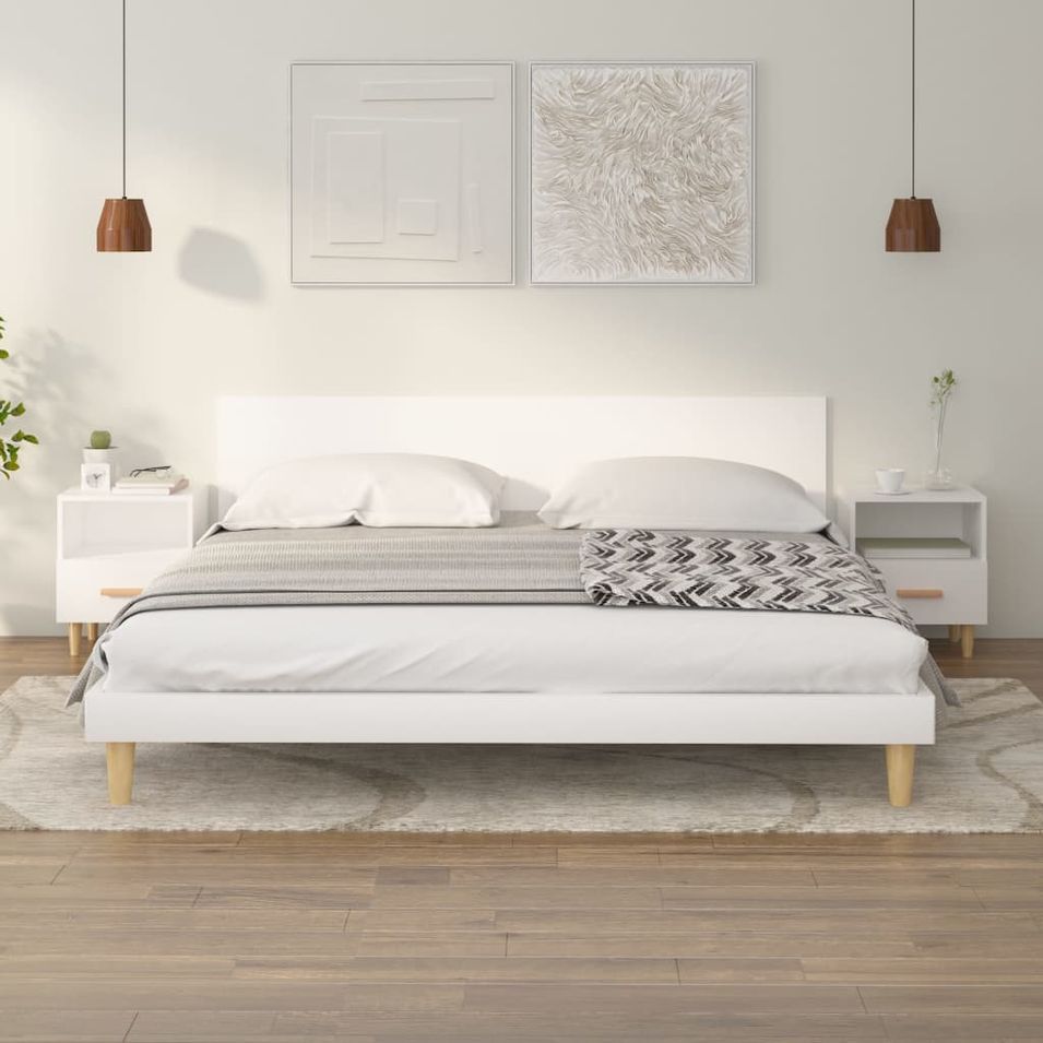 Tables de chevet 2 pcs Blanc 40x35x47 cm - Photo n°1