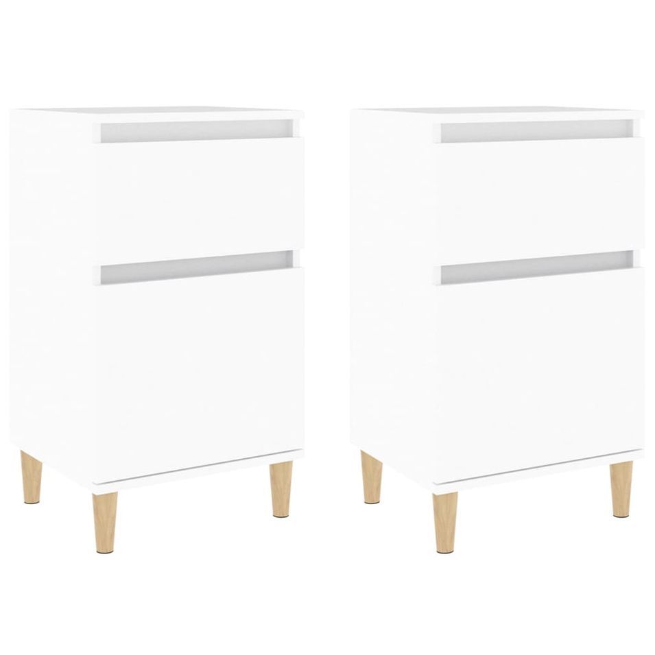 Tables de chevet 2 pcs blanc 40x35x70 cm - Photo n°1