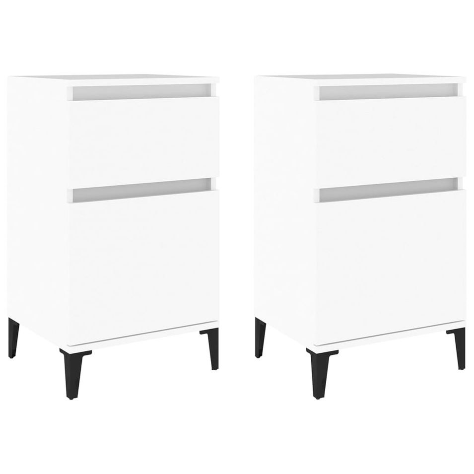 Tables de chevet 2 pcs blanc 40x35x70 cm - Photo n°1