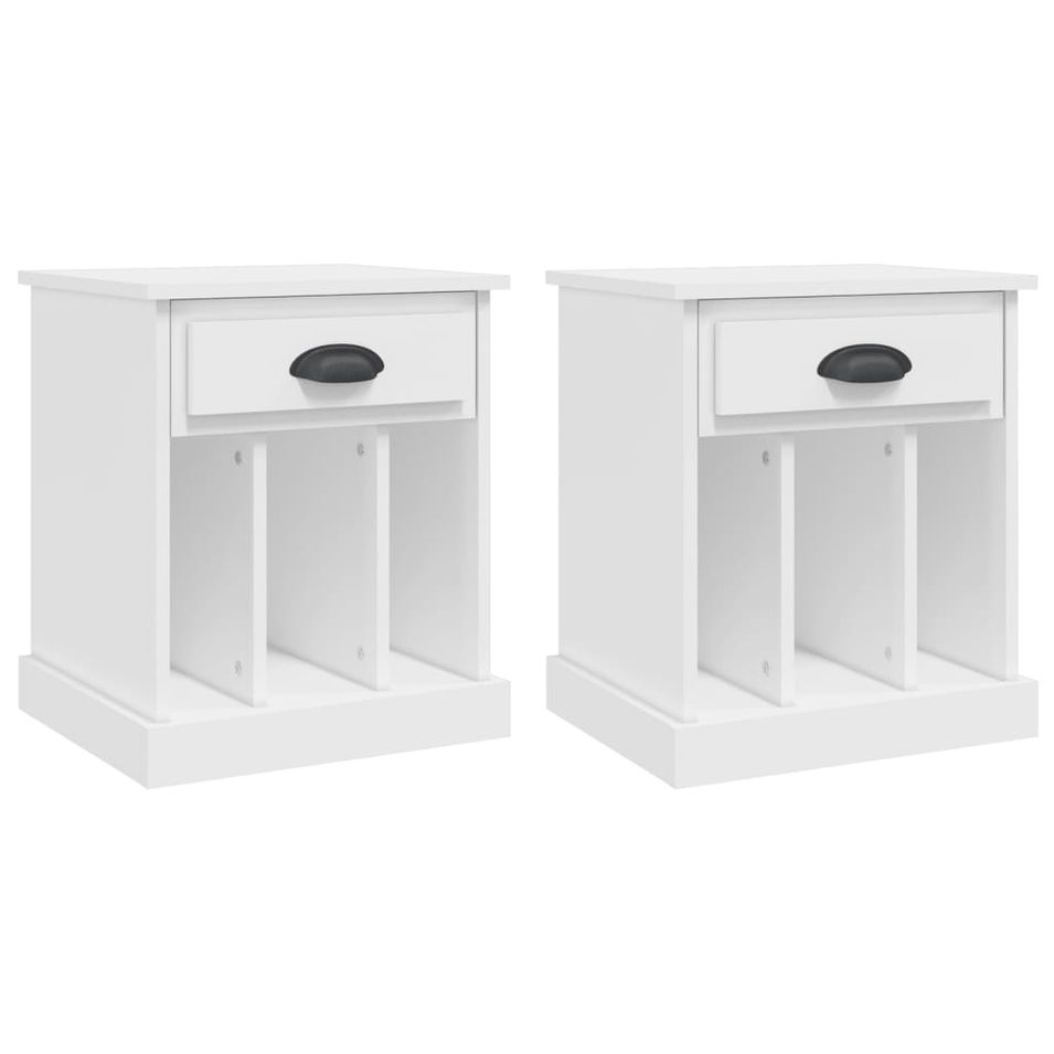 Tables de chevet 2 pcs blanc 43x36x50 cm - Photo n°1