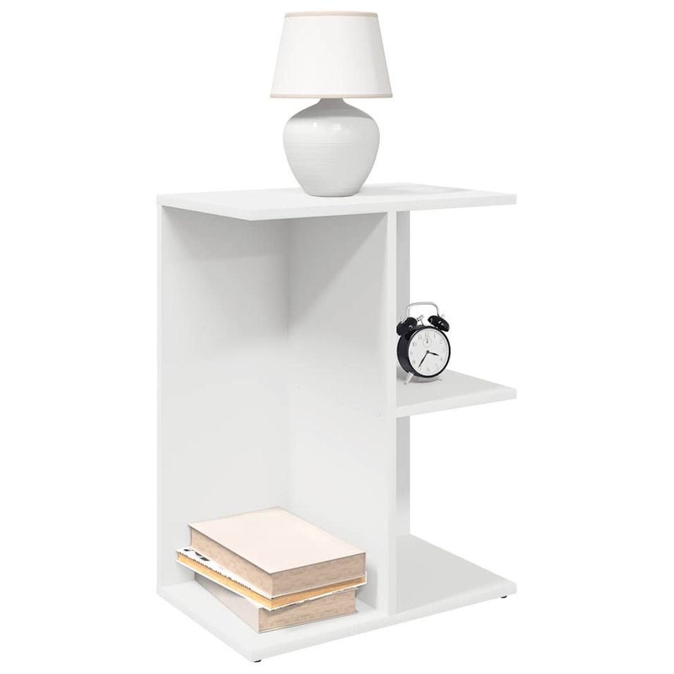 Tables de chevet 2 pcs blanc 46,5x29x61 cm bois d’ingénierie - Photo n°1