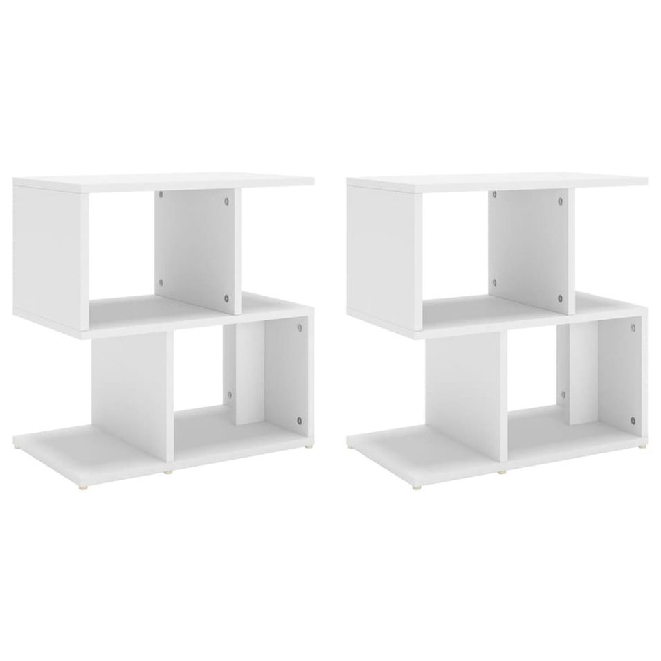 Tables de chevet 2 pcs Blanc 50x30x51,5 cm - Photo n°1