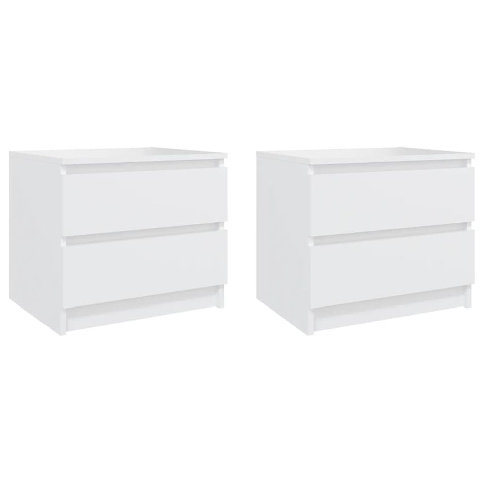 Tables de chevet 2 pcs Blanc 50x39x43,5 cm - Photo n°1