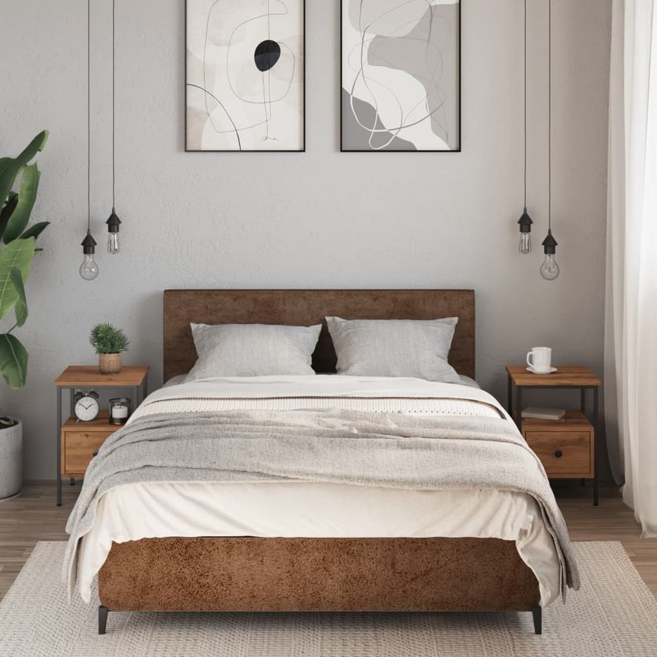 Tables de chevet 2 pcs chêne artisanal bois d'ingénierie - Photo n°1