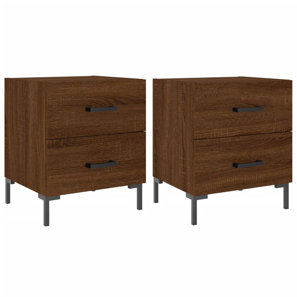 Tables de chevet 2 pcs chêne marron 40x35x47,5 cm - Photo n°1