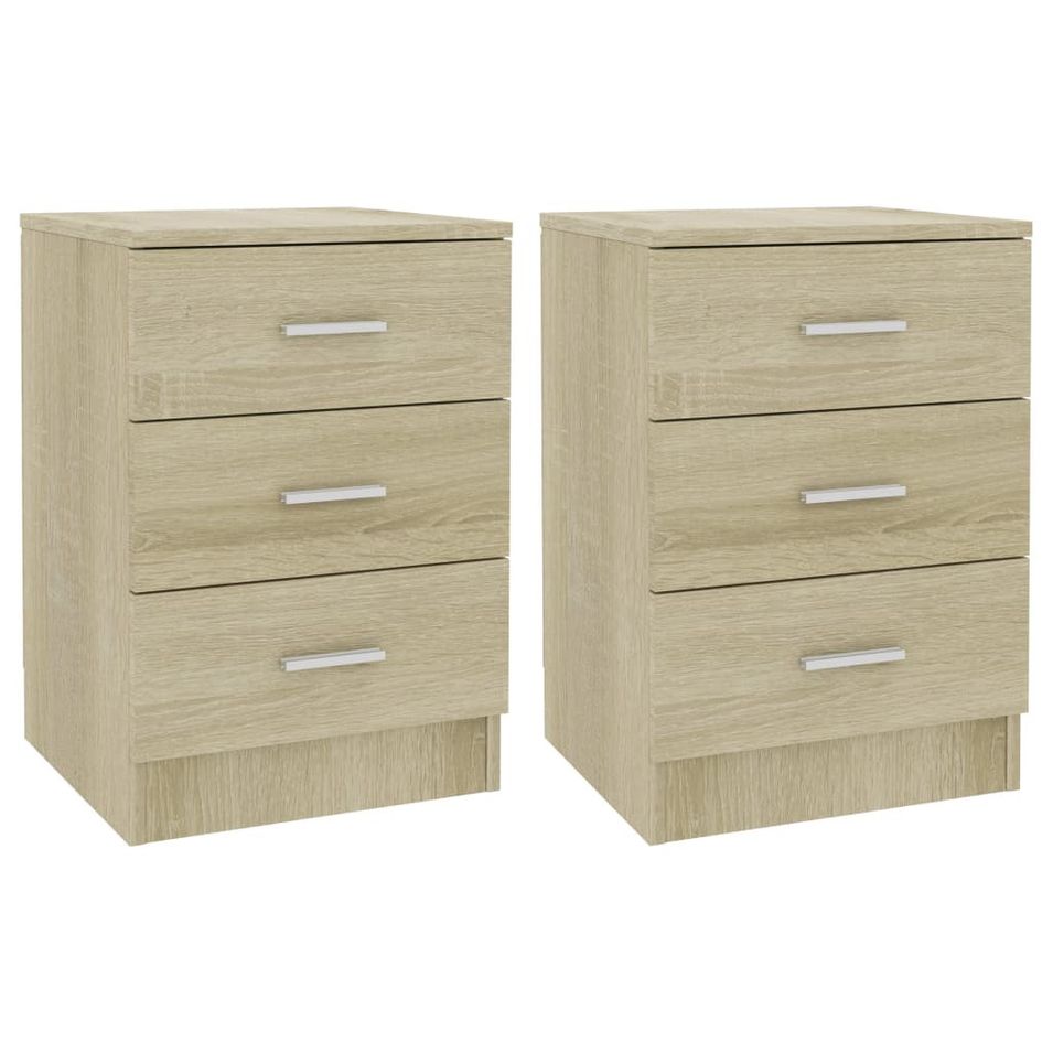 Tables de chevet 2 pcs Chêne Sonoma 38 x 35 x 56 cm - Photo n°1
