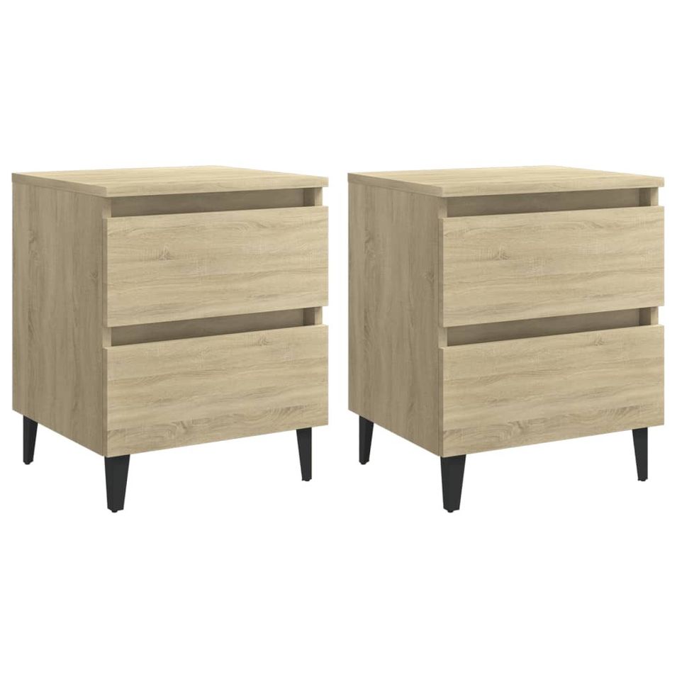 Tables de chevet 2 pcs Chêne sonoma 40x35x50 cm - Photo n°1