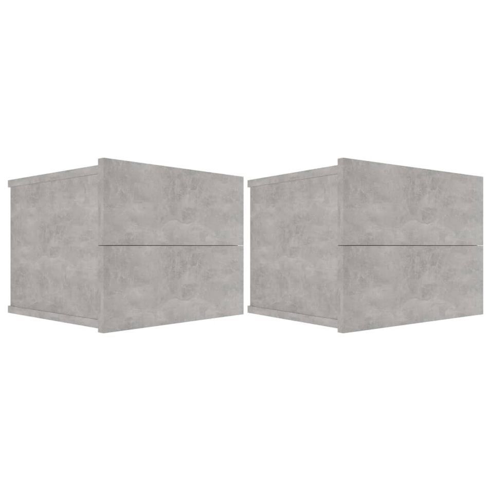 Tables de chevet 2 pcs Gris béton 40 x 30 x 30 cm - Photo n°1