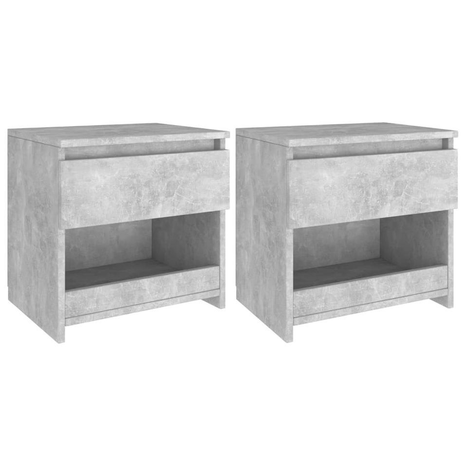 Tables de chevet 2 pcs Gris béton 40x30x39 cm - Photo n°1